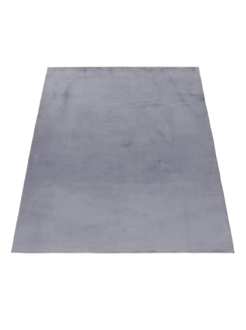 KADIMA DESIGN Teppich Kurzflor Uni-Look Polyester Wohnzimmer waschbar in Grau