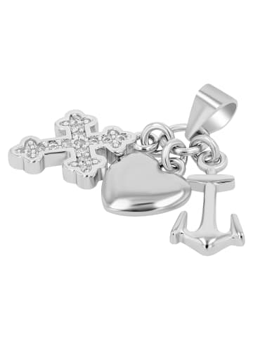 Adeliás Damen Anhänger – Kreuz Kreuzanhänger aus 925 Silber in silber