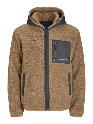 Jack & Jones Teddyfell Jacke in Tigers Eye