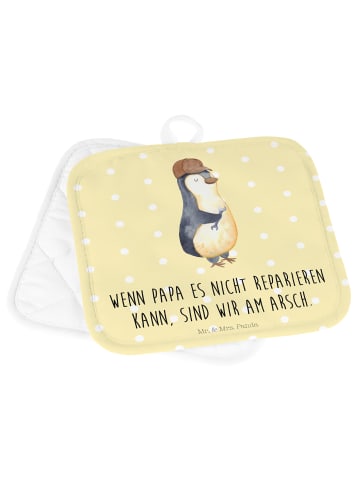 Mr. & Mrs. Panda 2er Set Topflappen  Wenn Papa es nicht reparier... in Gelb Pastell