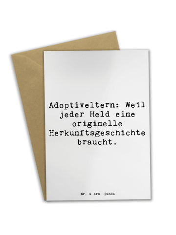 Mr. & Mrs. Panda Grußkarte Adoptiveltern Helden mit Spruch in Weiß