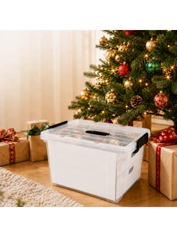 relaxdays Weihnachtskugel Aufbewahrungsbox in Transparent - (B)51 x (H)24,5 x (T)38,5 cm
