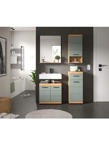 xonox.home Badkombination in Artisan Eiche/Salbei - (B) 112 x (H) 191 x (T) 34