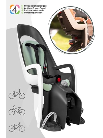 Hamax Hamax Caress Fahrradkindersitz inkl. Gepäckträger-Adapter - Farbe: Weiß / Miint