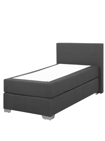 Beliani Boxspring Bett PRESIDENT in Grau/Silber - (W) 99 x (H) 92 x (L) 211 cm
