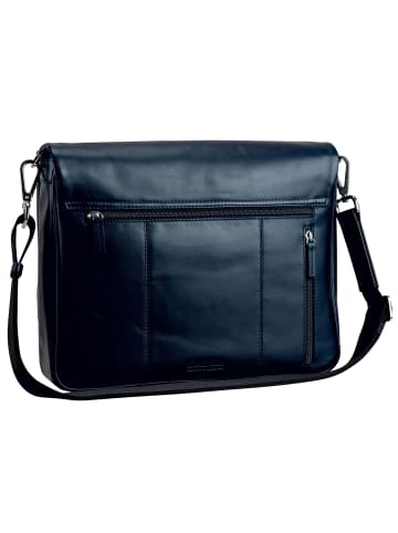 Leonhard Heyden Montreal Messenger Leder 36 cm in navy