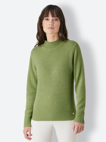 creation L Stehkragenpullover in kiwi-meliert