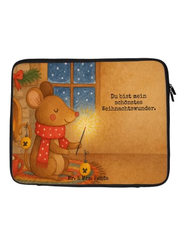 Mr. & Mrs. Panda Laptop Tasche Maus Weihnachten Design mit Spruch in Weiß