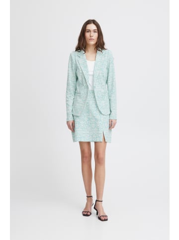 ICHI Blazer IHKATE Regular fit in Nile Blue Ikat aop