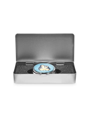 Mr. & Mrs. Panda Pillendose Pinguin umarmen ohne Spruch in Eisblau