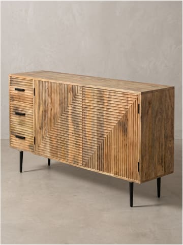 Sideboard rechteckig, Massivholz, 2 Türen und 3 Schubladen
