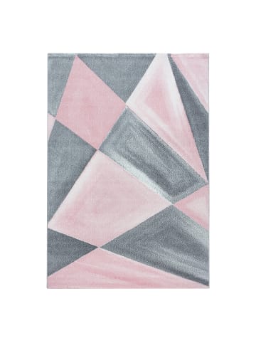 KADIMA DESIGN Teppich Kurzflor Geometrisch Polypropylen Wohnzimmer in Pink