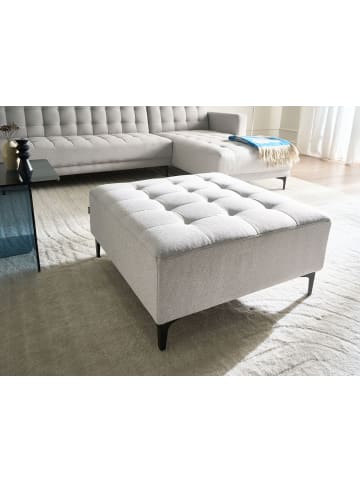 Beliani Ottomane ABERDEEN in Grau/Schwarz - (W) 80 x (H) 41 x (L) 80 cm