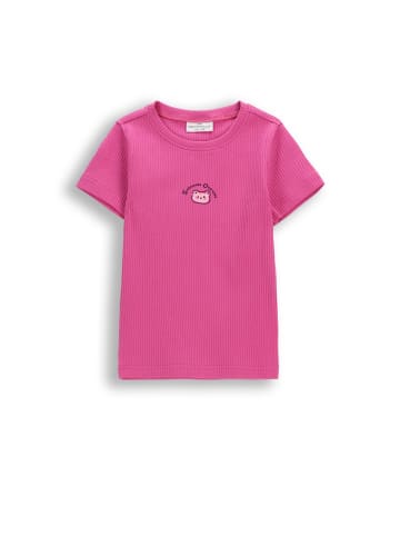 Coccodrillo Geripptes T-Shirt mit kurzen Ärmeln in rosa