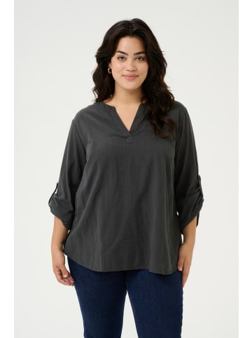 KAFFE curve Langarm-Hemd KClene Regular fit in Black Oyster