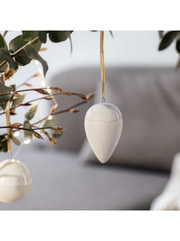like. by Villeroy & Boch 6er Set Ornamente Tropfen Winter Glow beige in beige
