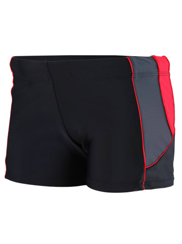 Aquarti Aquarti Herren Badehose Kurz mit Kontrastpaspel in rot/grau