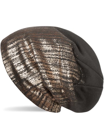 styleBREAKER Feinstrick Beanie Mütze in Dunkelgrau / Rosegold