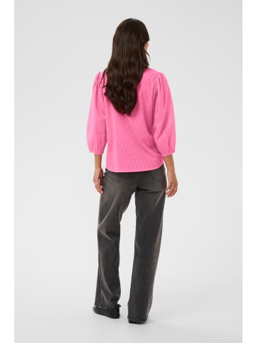 Kaffe Kurzarm-Bluse KAgabriela Regular fit in Pink Power