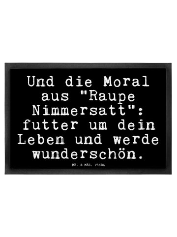 Mr. & Mrs. Panda Fußabtreter Und die Moral aus... mit Spruch in Schwarz