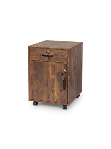 relaxdays Rollcontainer in Vintagebraun - (B)40 x (H)57 x (T)40 cm