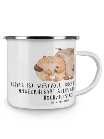 Mr. & Mrs. Panda Emaille Becher 7. Hochzeitstag Kupferhochzeit m... in Transparent