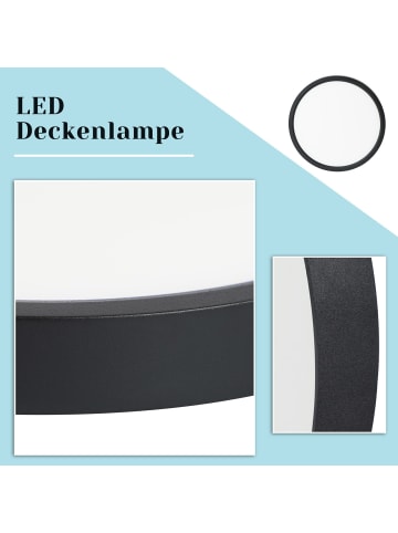 ZMH Deckenleuchte LED Ø18cm rund in weiß 4000K neutralweiß flach Flurlampe 15 W