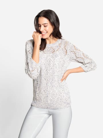 WITT WEIDEN Pullover in ecru-rauchblau-meliert