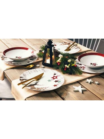 Seltmann Weiden 12er Set Tafelservice Life Christmas weiß-braun in weiß-braun