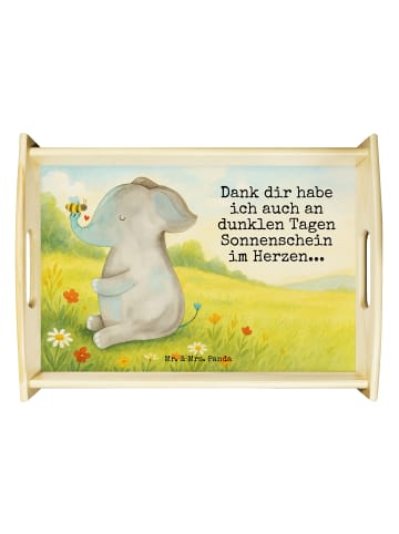 Mr. & Mrs. Panda Tablett Elefant Biene Design mit Spruch in Weiß
