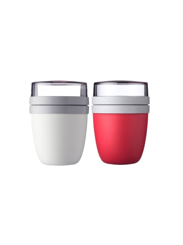 Mepal 2er Set Lunchpots Ellipse 500 + 200 ml in Nordic Red & Weiß