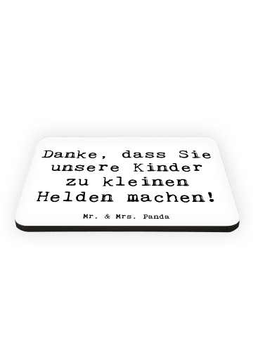 Mr. & Mrs. Panda magnet Spruch Erzieher Heldenmacher mit Spruch in Weiß