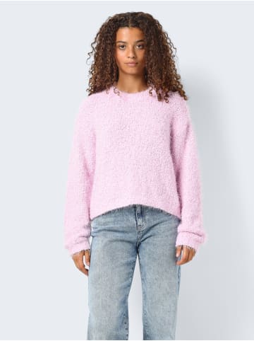 Noisy may Strickpullover Relaxed Fit flauschiger Stoff in Rosa