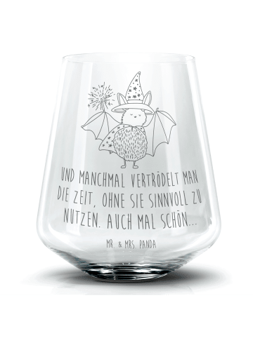 Mr. & Mrs. Panda Longdrinkglas Fledermaus Zauberer mit Spruch in Transparent