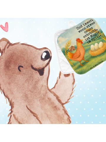 Mr. & Mrs. Panda Topfuntersetzer Huhn Stolz Design mit Spruch in Weiß