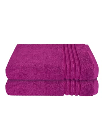Schiesser Duschtuch Milano im 2er Set in Fuchsia