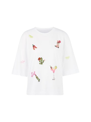 MARC CAIN SPORTS  Shirt mit 3/4-Ärmeln und Patches in White