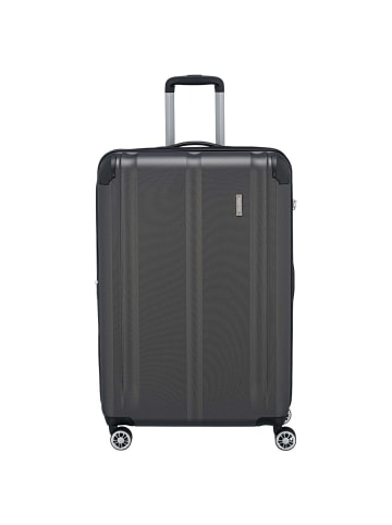 travelite City - 4-Rollen-Trolley erw. L 77 cm (rot) in anthrazit