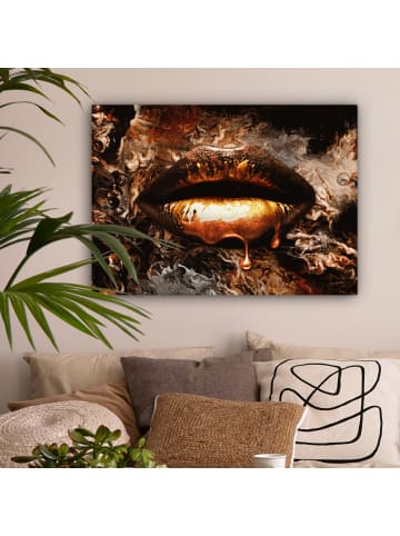 MuchoWow Leinwand Bilder Luxus Lippen