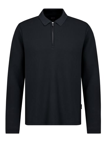 Sublevel Elegantes Poloshirt Reißverschluss Polokragen in Blau-2