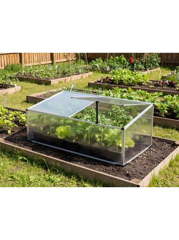Beliani Gewächshaus für den Garten SERIFOS in Silber/Transparent