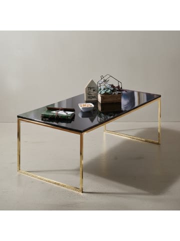 KADIMA DESIGN Couchtisch | 120x45x60cm, Schwarz/Gold, Holz/Metall