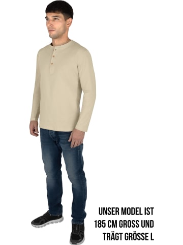 normani 2er Set Herren Langarm Shirts aus Bio-Baumwolle Neuville in Beige/Schwarz