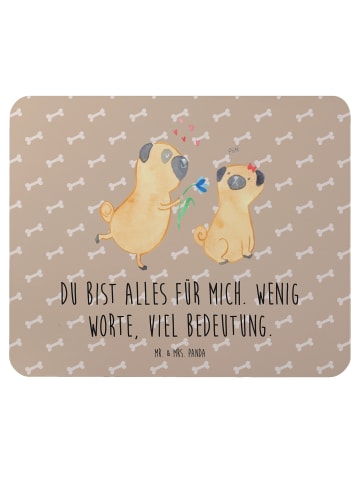 Mr. & Mrs. Panda Mousepad Mops Verliebt mit Spruch in Hundeglück