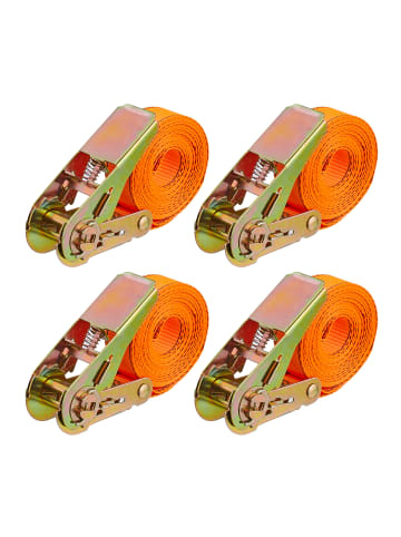 relaxdays 4 x Spanngurte in Orange - 4 m