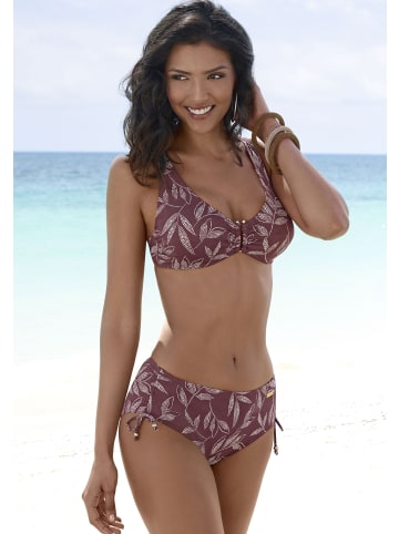 LASCANA Bügel-Bikini-Top in aubergine bedruckt