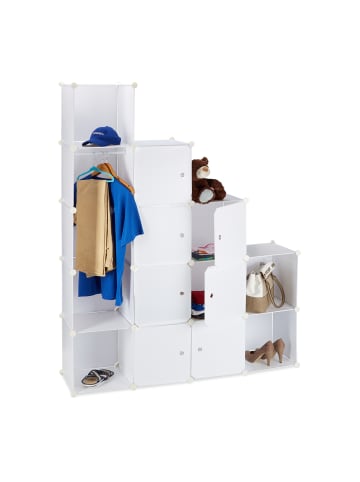 relaxdays Kleiderschrank Stecksystem in Weiß