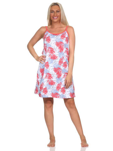 NORMANN Ärmelloses Spaghetti Träger Nachthemd floralem print - 85785 in rot