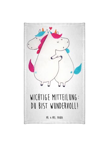 Mr. & Mrs. Panda Handtuch Klein Einhorn Mitteilung mit Spruch in Weiß
