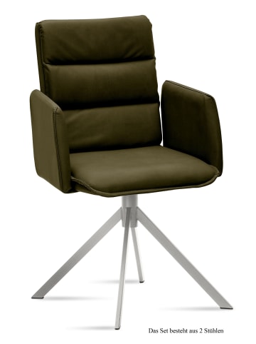 58 aufm Kessel ARMLEHNSTUHL (2er-Set) Dorree 52x92x60 Edelstahl/Braun